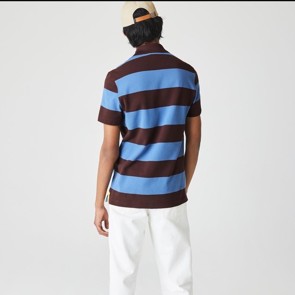 Lacoste Men’s Regular Fit Striped Cotton Piqué Polo Shirt - Picture 4 of 13